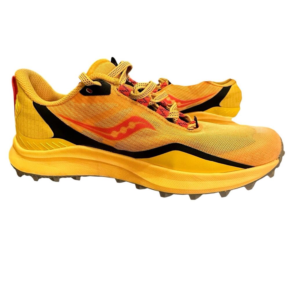 Saucony Peregrine 12 PWRRUN PWRTRAC Vizigold/Vizired Trail Running Shoe W 7.5 - Picture 5 of 16